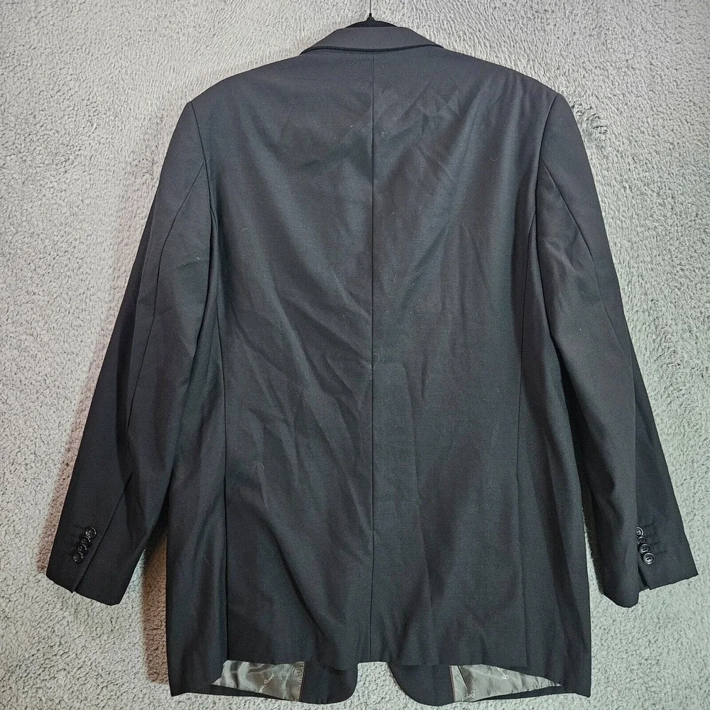 Giorgio‎ Ghanni Suit Blazer Men 42L Merino Wool Super 140's Lana Lux Italy Black